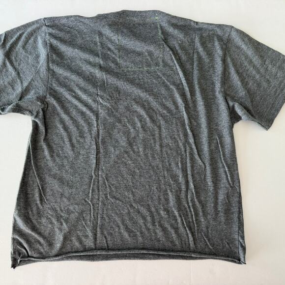 Aviator Nation Boyfriend Tee Mountain Stitch Grey Size Medium Raw Hem Crop - Picture 6 of 7